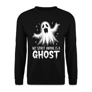 Halloween Ghost Ghost - Unisex Sweatshirt - black - Front - Alina (178cm) & Michal (187cm)