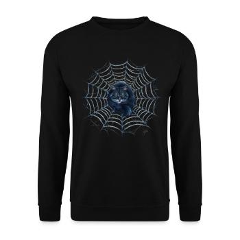 Halloween Kostüm Kürbis Scary Spooky Horror Party - Unisex Pullover - Schwarz - Vorne - Alina (178cm) & Michal (187cm)