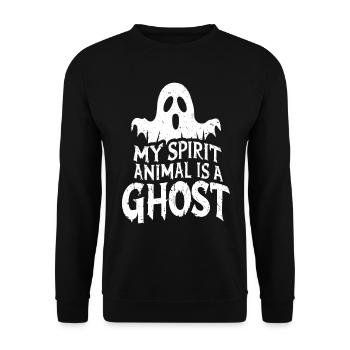 Halloween Geist Gespenst - Unisex Pullover - Schwarz - Vorne - Alina (178cm) & Michal (187cm)