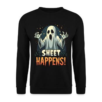 Halloween Ghost Ghost - Unisex Sweatshirt - black - Front - Alina (178cm) & Michal (187cm)