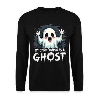 Halloween Ghost Ghost - Unisex Sweatshirt - black - Front - Alina (178cm) & Michal (187cm)