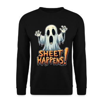 Halloween Ghost Ghost - Unisex Sweatshirt - black - Front - Alina (178cm) & Michal (187cm)