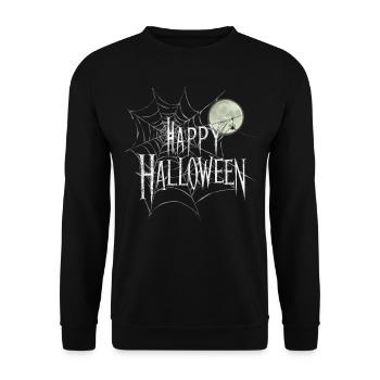Halloween Kostüm Kürbis Scary Spooky Horror Party - Unisex Pullover - Schwarz - Vorne - Alina (178cm) & Michal (187cm)