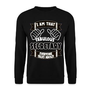 Sekretärin Lustiger Spruch Geschenk - Unisex Pullover - Schwarz - Vorne - Alina (178cm) & Michal (187cm)