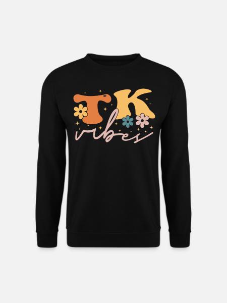 TK Vibes Wildflower Retro Teacher Daisy Kid - Unisex Sweatshirt - black