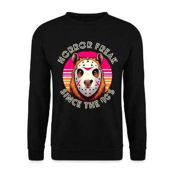 Funny Horror Freak Since The 80's Slasher Movies - Unisex Sweatshirt - black - Front - Alina (178cm) & Michal (187cm)
