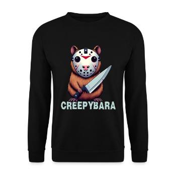 Capybara Horror-Parodie, Slasher-Filmfans - Unisex Pullover - Schwarz - Vorne - Alina (178cm) & Michal (187cm)