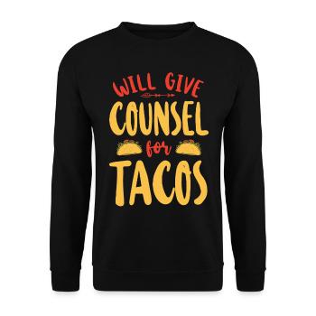 School Counselor Taco Will Give - Unisex Pullover - Schwarz - Vorne - Alina (178cm) & Michal (187cm)