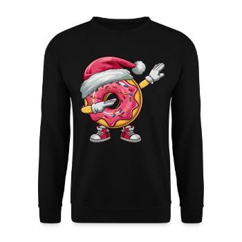Dabbing Donut Père Noël Dab Danse Enfants - Sweat-shirt Unisexe - noir - Devant - Alina (178cm) & Michal (187cm)