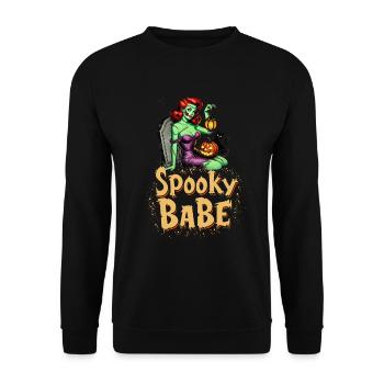 Spooky Babe Retro Zombie Women's Costume Disguise - Unisex Sweatshirt - black - Front - Alina (178cm) & Michal (187cm)
