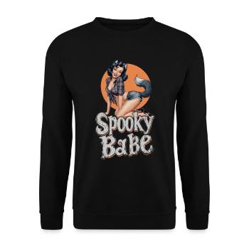 Spooky Babe Retro Werewolf Women's Costume - Unisex Sweatshirt - black - Front - Alina (178cm) & Michal (187cm)