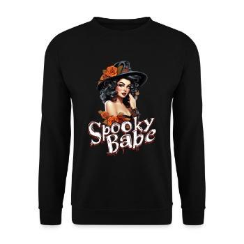 Spooky Babe Retro Witch avec des Roses Dames - Sweat-shirt Unisexe - noir - Devant - Alina (178cm) & Michal (187cm)