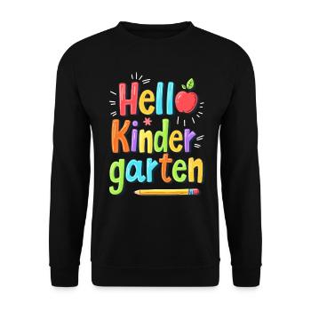 Kindergarten School Enrollment Start Kindergarten Child - Unisex Sweatshirt - black - Front - Alina (178cm) & Michal (187cm)