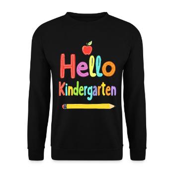 Kindergarten School Enrollment Start Kindergarten Child - Unisex Sweatshirt - black - Front - Alina (178cm) & Michal (187cm)