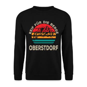 Oberstdorf Reif für die Berge - Unisex Pullover - Schwarz - Vorne - Alina (178cm) & Michal (187cm)