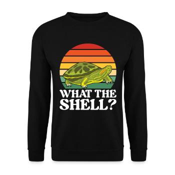 Turtle Red-eared Turtle - Unisex Sweatshirt - black - Front - Alina (178cm) & Michal (187cm)