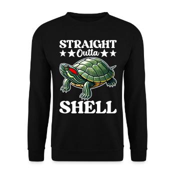 Turtle Red-eared Turtle - Unisex Sweatshirt - black - Front - Alina (178cm) & Michal (187cm)