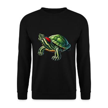 Tortue Tortue à oreilles rouges - Sweat-shirt Unisexe - noir - Devant - Alina (178cm) & Michal (187cm)