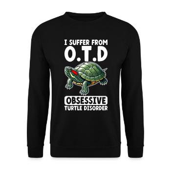 Tortue Tortue à oreilles rouges - Sweat-shirt Unisexe - noir - Devant - Alina (178cm) & Michal (187cm)