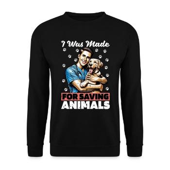 Veterinary Technician I Was Made For Animal Lover - Unisex Sweatshirt - black - Front - Alina (178cm) & Michal (187cm)