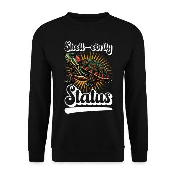 Turtle Red-eared Turtle - Unisex Sweatshirt - black - Front - Alina (178cm) & Michal (187cm)