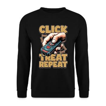 Dog Trainer Click Treat Repeat Animal Behaviorist - Unisex Sweatshirt - black - Front - Alina (178cm) & Michal (187cm)
