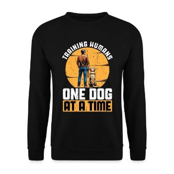 Dog Trainer Training Humans One Dog Animal Lover - Unisex Sweatshirt - black - Front - Alina (178cm) & Michal (187cm)