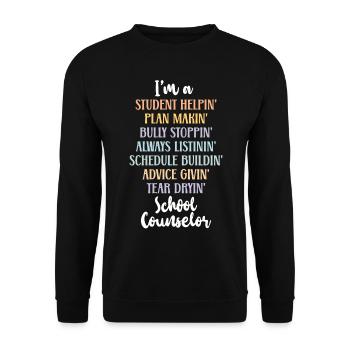 Conseiller scolaire Je suis étudiant - Sweat-shirt Unisexe - noir - Devant - Alina (178cm) & Michal (187cm)