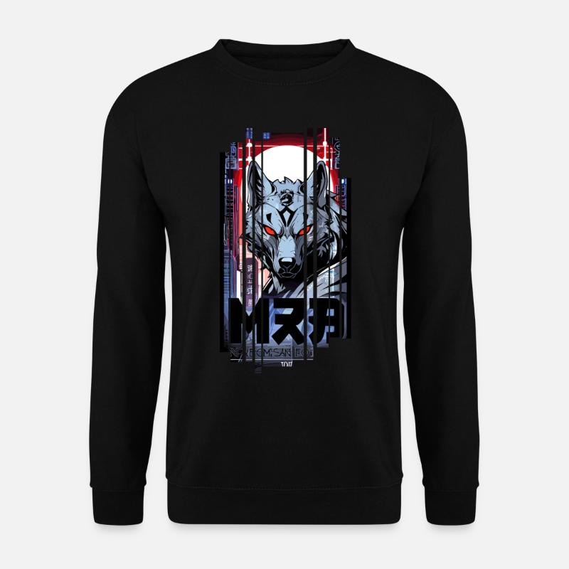 Silver Wolf Cyborg Geometric - Unisex Sweatshirt - black