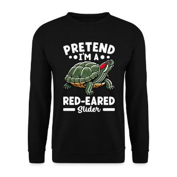 Turtle Red-eared Turtle - Unisex Sweatshirt - black - Front - Alina (178cm) & Michal (187cm)