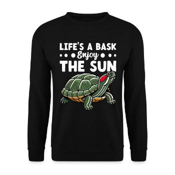 Tortue Tortue à oreilles rouges - Sweat-shirt Unisexe - noir - Devant - Alina (178cm) & Michal (187cm)