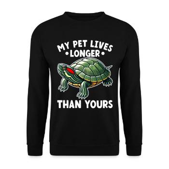 Tortue Tortue à oreilles rouges - Sweat-shirt Unisexe - noir - Devant - Alina (178cm) & Michal (187cm)