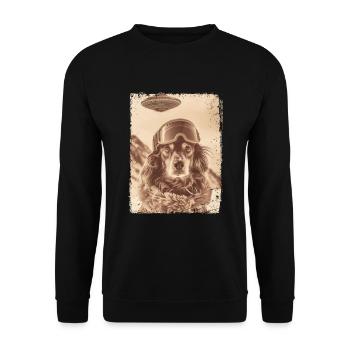UFO Retro Vintage Uncanny Alien Winter Dog - Unisex Sweatshirt - black - Front - Alina (178cm) & Michal (187cm)