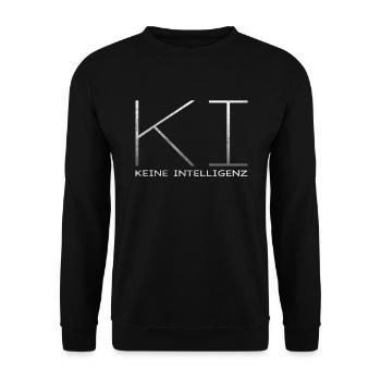 AI - No Intelligence - Unisex Sweatshirt - black - Front - Alina (178cm) & Michal (187cm)