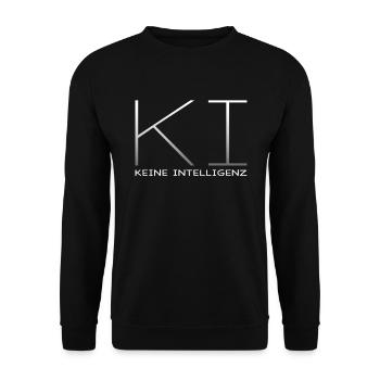 AI - No Intelligence - Unisex Sweatshirt - black - Front - Alina (178cm) & Michal (187cm)