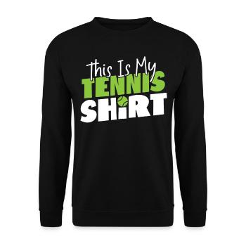 Drôle de raquette de joueur de tennis c’est - Sweat-shirt Unisexe - noir - Devant - Alina (178cm) & Michal (187cm)
