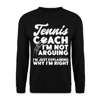 Drôle de joueur de tennis Raquette Tennis - Sweat-shirt Unisexe - noir - Devant - Alina (178cm) & Michal (187cm)