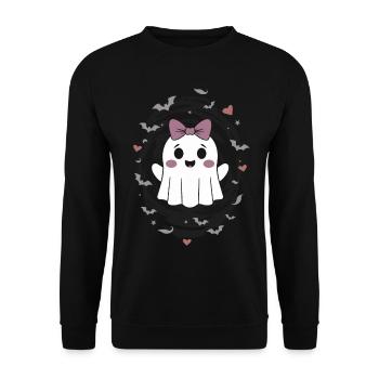 Fantôme mignon avec des chauves-souris - Sweat-shirt Unisexe - noir - Devant - Alina (178cm) & Michal (187cm)