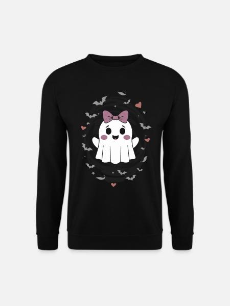 Cute Ghost with Bats - Unisex Sweatshirt - black