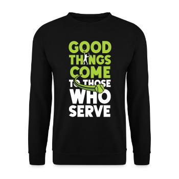 Drôle de joueur de tennis raquette bon - Sweat-shirt Unisexe - noir - Devant - Alina (178cm) & Michal (187cm)