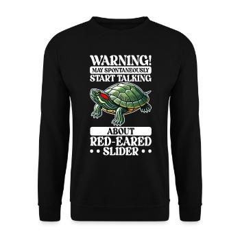 Tortue Tortue à oreilles rouges - Sweat-shirt Unisexe - noir - Devant - Alina (178cm) & Michal (187cm)