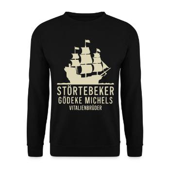 Störtebeker Gödeke Michels Victual Brothers - Unisex Sweatshirt - black - Front - Alina (178cm) & Michal (187cm)