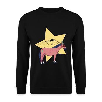Cheval Chevaux Wild West Western Western Cheval - Sweat-shirt Unisexe - noir - Devant - Alina (178cm) & Michal (187cm)