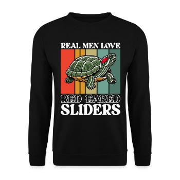 Turtle Red-eared Turtle - Unisex Sweatshirt - black - Front - Alina (178cm) & Michal (187cm)