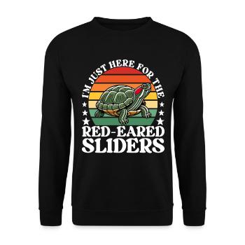 Turtle Red-eared Turtle - Unisex Sweatshirt - black - Front - Alina (178cm) & Michal (187cm)