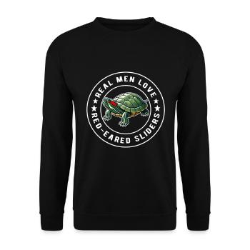 Turtle Red-eared Turtle - Unisex Sweatshirt - black - Front - Alina (178cm) & Michal (187cm)