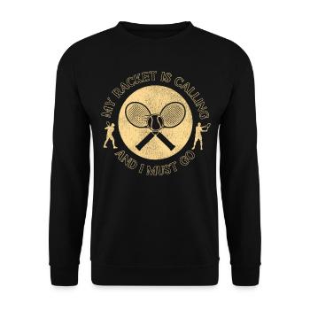 Drôle de joueur de tennis raquette mon - Sweat-shirt Unisexe - noir - Devant - Alina (178cm) & Michal (187cm)
