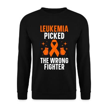 leukemia awareness blood cancer fight - Unisex Sweatshirt - black - Front - Alina (178cm) & Michal (187cm)