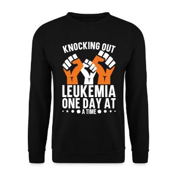 leukemia awareness blood cancer fight - Unisex Sweatshirt - black - Front - Alina (178cm) & Michal (187cm)
