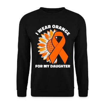 leukemia awareness blood cancer fight - Unisex Sweatshirt - black - Front - Alina (178cm) & Michal (187cm)